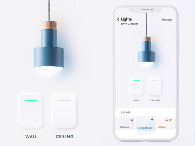 Smart Home App - Lights app bulb button control flat gallery lamp light lights neumorphic smart home app toggle trail ui ux