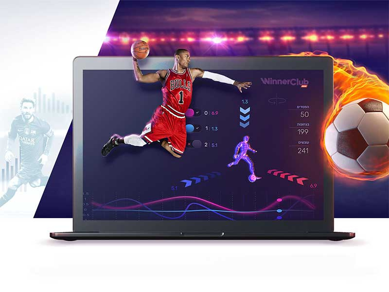 Winnerclub design header website bulls ball fire soccer analytics basketball winner sports