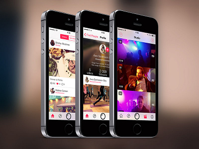 VideofyMe for iOS 7 7 app feed ios ios7 iphone profile studio tab bar video