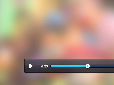 Media Player blue blur button flash gray media photoshop player ui video white