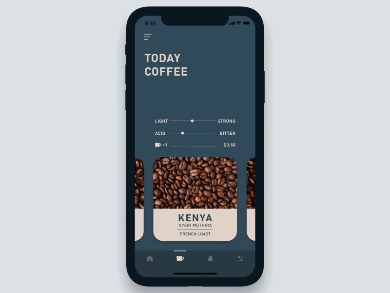 Coffee Order App Concept / Adobe XD Auto-animate adobe xd app coffee concept dark color design interaction madewithadobexd ui ui design