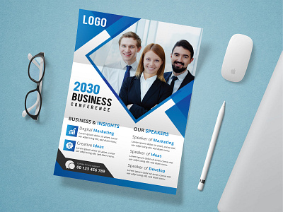 Professional corporate business flyer design template