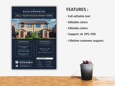 House sell Realestate business flyer template 2020