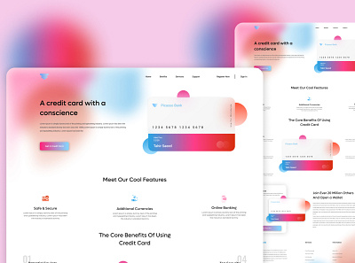 Banking Card gradient graphics ilustration landing page ui landingpage mobile application uiux valuable landing page web application webdesign