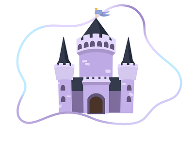 Magic purple castle castle design illustration magic palace princess purple sketch vector