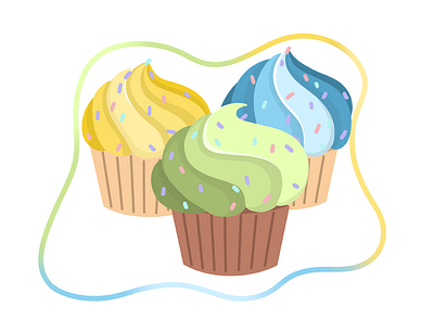 Sweet food chocolate creamy cupcake set cake chocolate cupcake cupcakes design food illustration sketch sweet sweety
