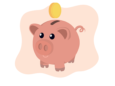 Pink cute piggy bank