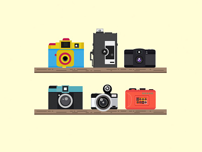 Lomo Cameras design flat illustration