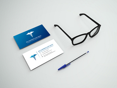 Doctor / Clinic Visiting Card blue branding card design doctor graphic design green illustration logo minimal theme vector visiting