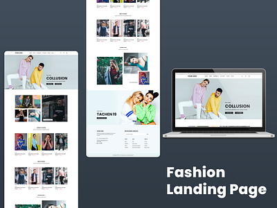 Fashion Landing Page black branding design graphic design illustration minimal mockup theme typography ui website wordpress