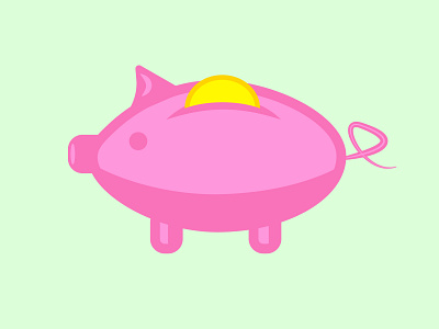 Simple and Flat - Piggy Bank branding design graphic design illustration illustrator logo ui ux web website