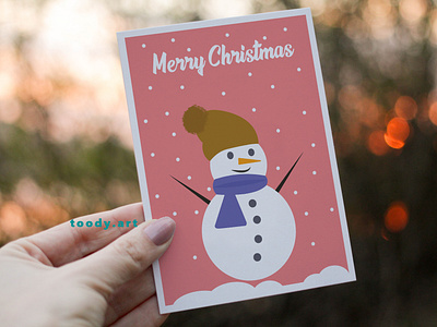 Cute Snowman Christmas Card