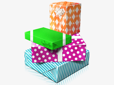 Gift blue gift green icon orange pruple quallyo wip wrap paper