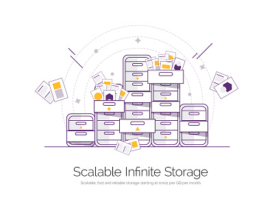 Scaleway illustration : storage illustration online scaleway storage vector