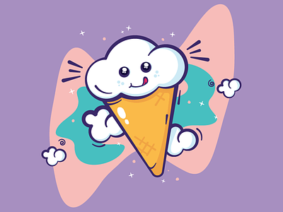 Cloud Ice Cream illustration illustrator vector
