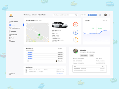 Vehicle Tracking Dashboard For Driver Management graphic design ui