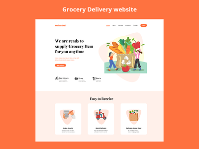 Grocery Delivery website graphic design ui