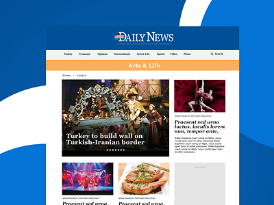 Hurriyet Daily News Web Design, UI Design