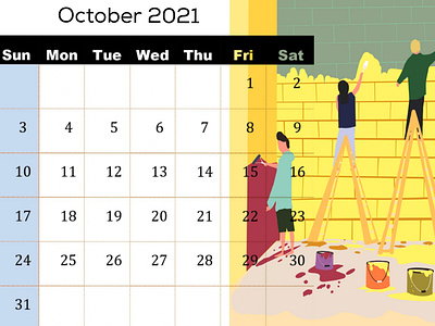 Calendar Illustration for October 2021