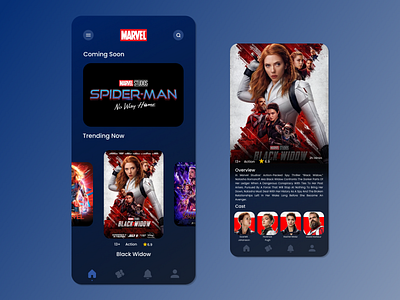 MARVEL MOVIE UI MOBILE APPS app branding design graphic design icon illustration logo mobileapp ui ux vector