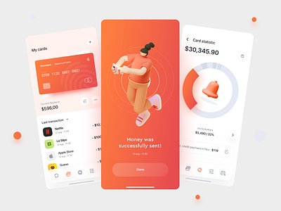 Orange money: finance app app design banking banking app finance financial app fintech hello dribbble hellodribbble mobile design money money app