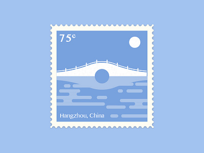Hangzhou bridge city hangzhou lake stamp xihu