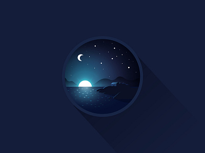 Daily Design #001 daily design icon island moon night star