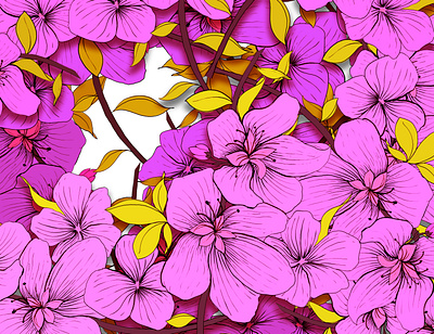 Pink illustration pattern seamless