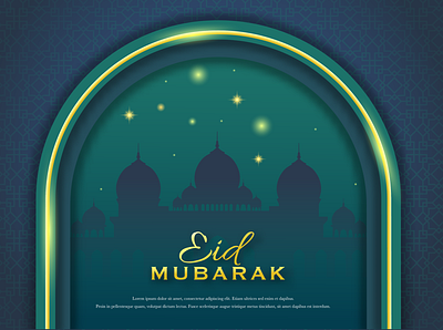 Eid Mubarak For Greeting Card illustration vector