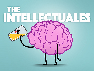 Intellectuales beer graphic illustration