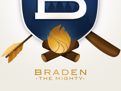 Braden the Mighty badge branding camping icon