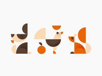 Geometric Animals ai animals bezier flat icon illustration illustrations illustrator pixel pixel perfect svg vector