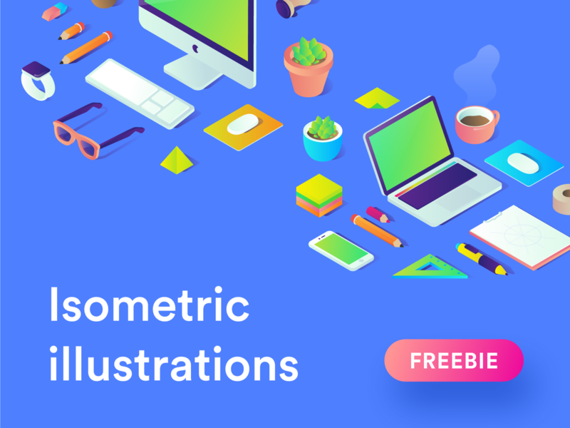 Free Isometric illustrations - available for download again. ai free freebie freebies goods gradient illustrations illustrator isometric sketch ui vector
