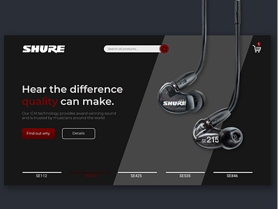 Shure SE215 Landing Page earbuds landingpage shure