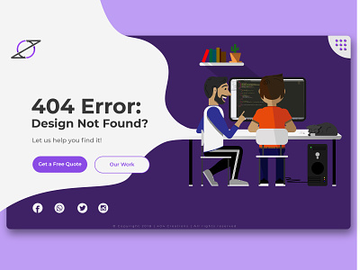 404 Creations Landing Page 404 adobe creation design illustrator landing design landingpage