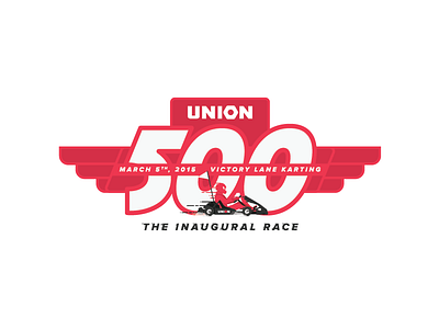 UNION 500 go kart logo race union vector