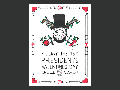 Unionchilicookoff abe lincoln chili cookoff friday the 13th jason voorhees poster presidents day valentines day