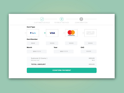 Daily UI #002 - Credit Card Checkout page