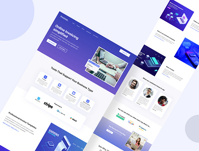 Invoice- Landing page design appdesign designer designinspiration dribbble figma interfacedesign invoice productdesign sketch ui uidesign uiux userexperience userinterface ux uxdesign uxresearch webdesign website websitedesign