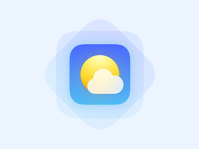 Weather icon app blue cloud gradients icon ios sun weather