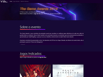 The Game Awards Redesign (HTML + CSS)