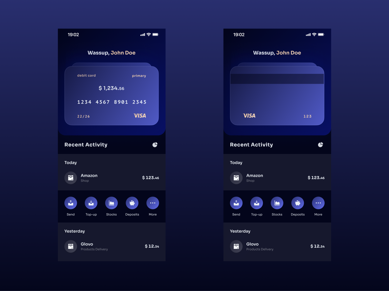 Bank Mobile App Dark Concept by plnt studio on Dribbble