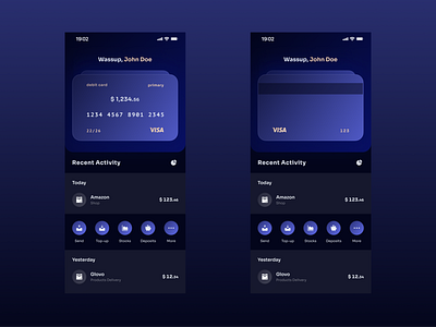 Bank Mobile App Dark Concept app application bank card design fintech interface mobile plnt plnt studio ui ux
