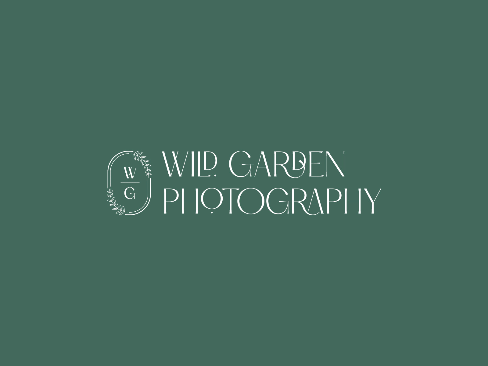 Wild Garden Photography brand branding green identity logo type typography