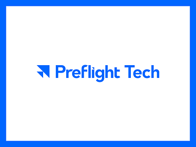 Preflight Tech blue brand branding flight identity logo tech technology triangle triangles type typography