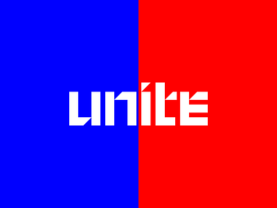 UNITE america blue design red type typography