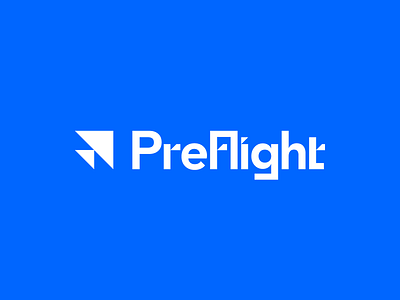 Preflight Tech - Rebound airplane blue brand branding flight logo minimal plane tech technology triangle triangles type typography