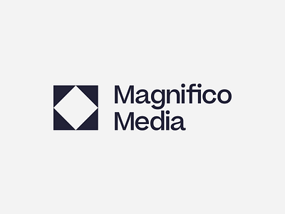Magnifico Media brand branding diamond geometric identity logo square triangle type