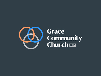 GCNY brand branding church circle circles community grace identity line logo three trinity type typography