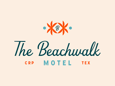 The Beachwalk Motel beach brand branding crab hotel identity inn logo motel motor inn ocean palm palm tree sun type typography water waves